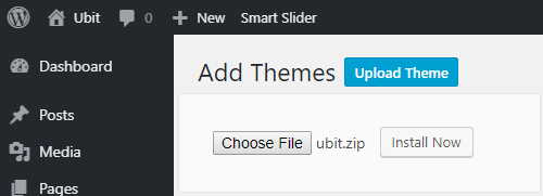 Appearance - Themes - Add New - Upload Theme